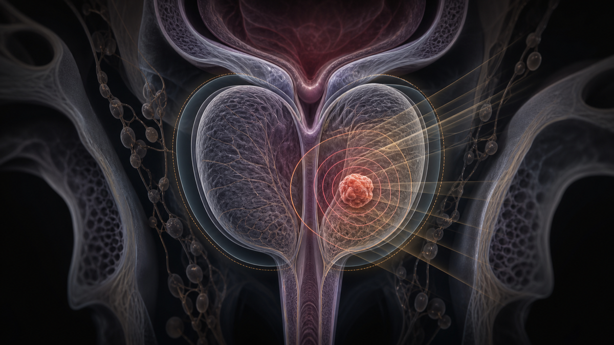 Original medical illustration for: A Patient's Guide: Combining Heat Therapy with Radiation for Prostate Cancer