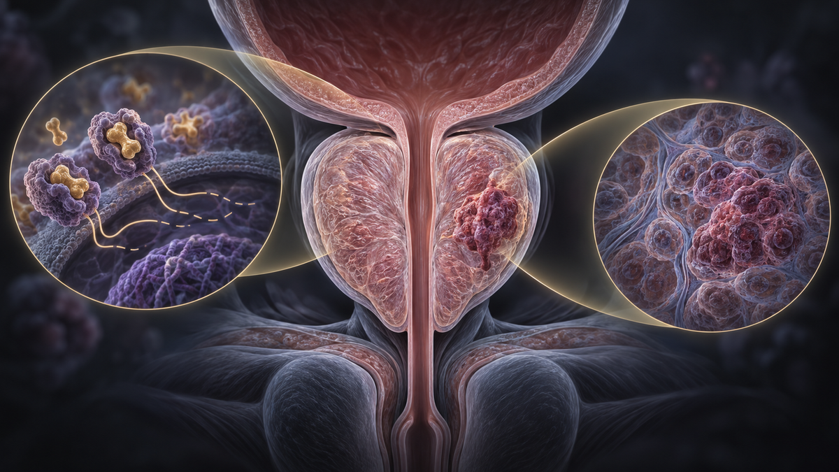 Original medical illustration for: Adding Apalutamide Before and After Prostate Surgery Improves Outcomes in High-Risk Prostate Cancer