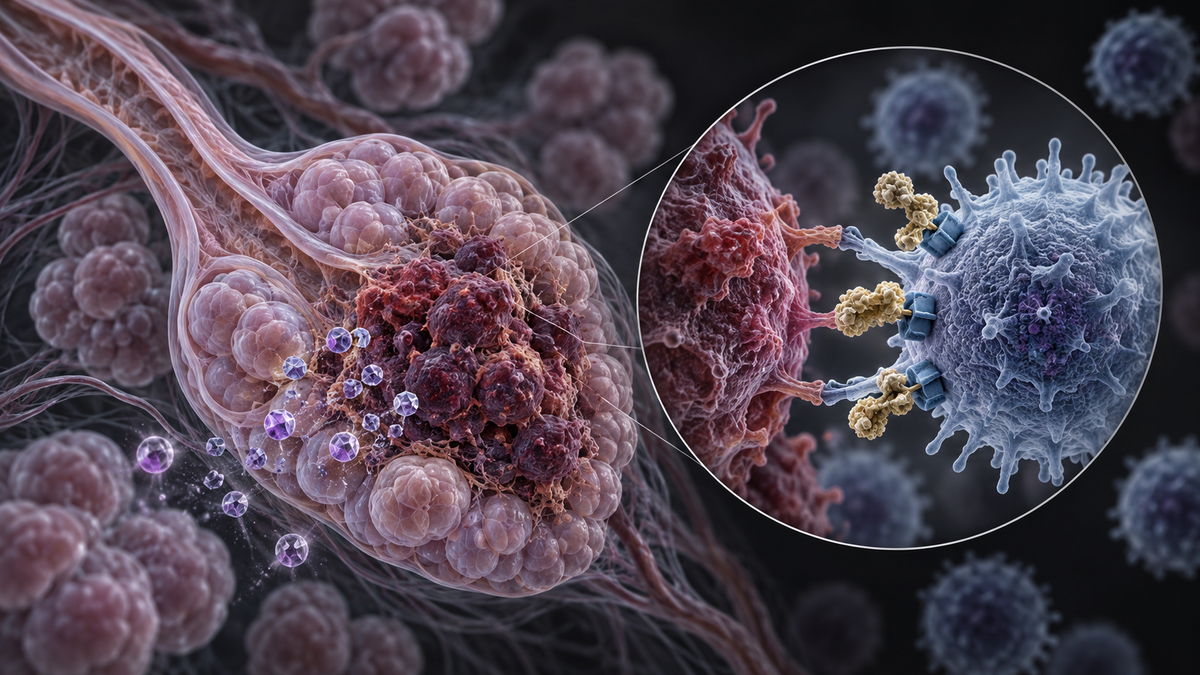 Original medical illustration for: Adding Pembrolizumab (Keytruda) to Chemotherapy Improves Survival in Early Triple-Negative Breast Cancer