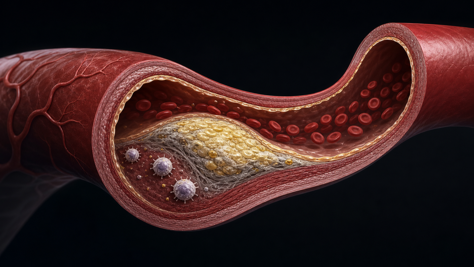 Original medical illustration for: Atherosclerosis: Causes, Risks, and Prevention