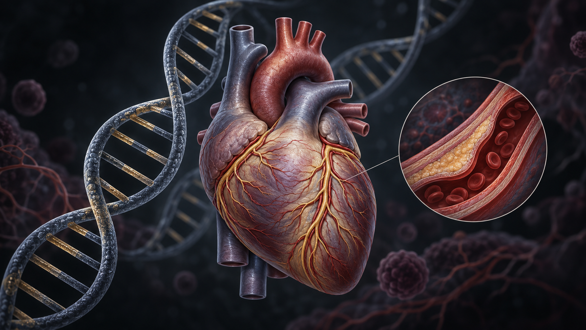 Original medical illustration for: Bad Genes Don't Mean You're Doomed to Heart Disease: How to Fight Back and Protect Your Heart