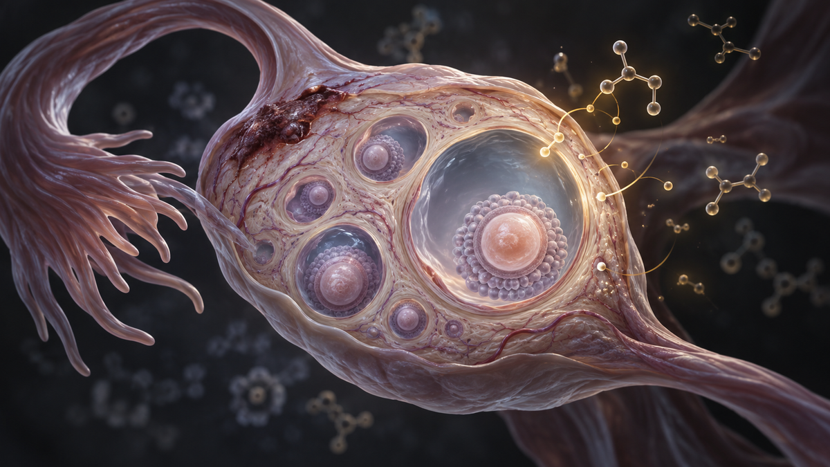 Original medical illustration for: Can a Short Course of Rapamycin Before IVF Improve Pregnancy Outcomes for Women with Endometriosis?