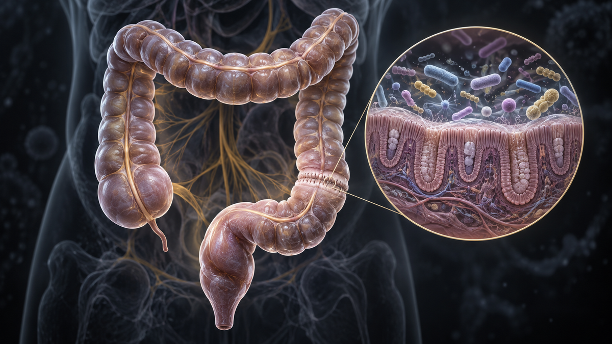 Original medical illustration for: Can Probiotics Improve Recovery After Colorectal Cancer Surgery? What a Clinical Trial Found