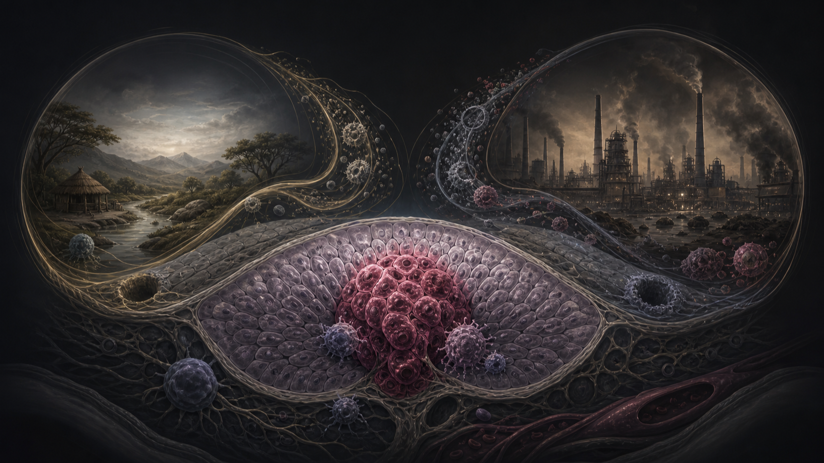 Original medical illustration for: Cancer and Civilization: Examining the Historical Evidence Linking Industrialization to Cancer