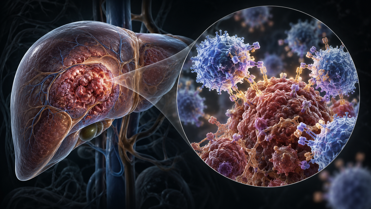 Original medical illustration for: CAR-T Cell Therapy for Liver Cancer (Hepatocellular Carcinoma): What the Latest Research Shows