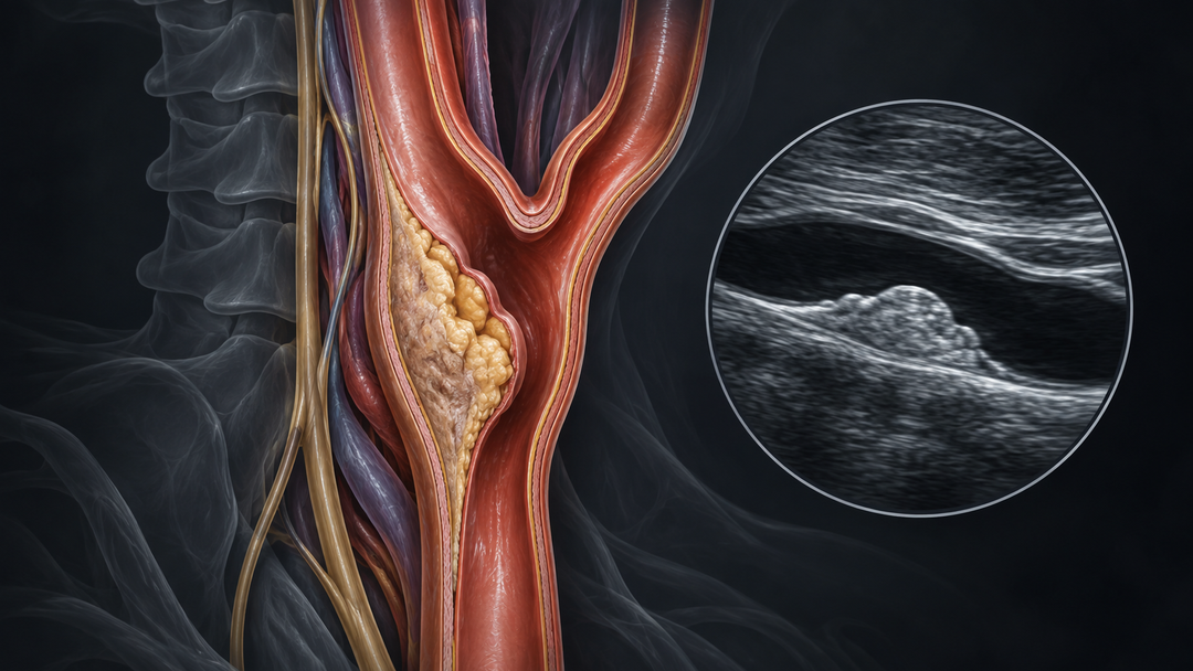 Original medical illustration for: Carotid Artery Plaque on Ultrasound: A Patient's Guide to the 2020 ASE Guidelines for Measuring Atherosclerosis and Heart Risk