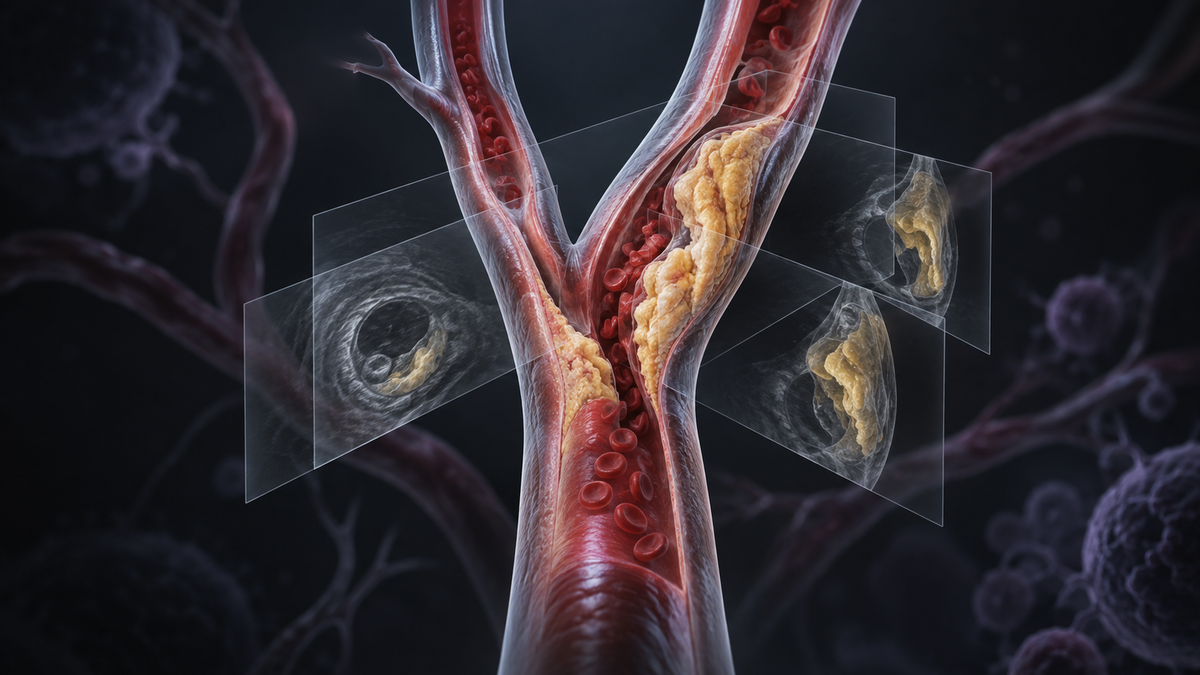 Original medical illustration for: Carotid Plaque and 3D Ultrasound: A Smarter Way to Predict and Prevent Heart Attacks and Strokes