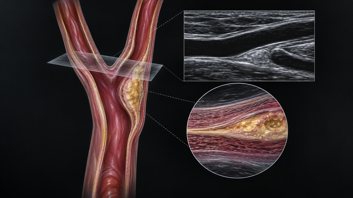 Original medical illustration for: Carotid Ultrasound for Heart Disease and Stroke Risk: A Complete Patient's Guide to What Doctors Look For and Why It Matters