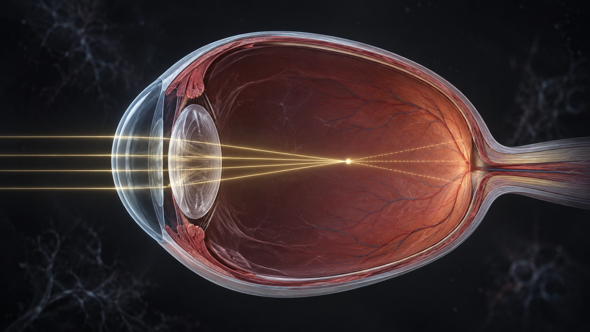 Original medical illustration for: Childhood Myopia (Nearsightedness): A Complete Guide to the Global Epidemic, Its Risks, and Proven Treatments