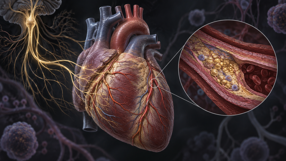 Original medical illustration for: Cholesterol vs. Stress: One Doctor's Case That Stress—Not Cholesterol—Is the Real Heart Disease Driver