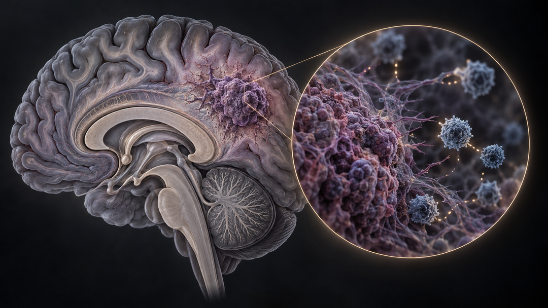 Original medical illustration for: Glioblastoma Immunotherapy and the Aging Immune System: What Older Patients Need to Know