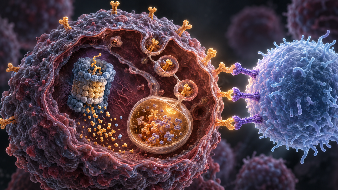 Original medical illustration for: How Cancer Cells Hide from the Immune System: The PD-L1 Degradation Pathway and Its Role in Immunotherapy