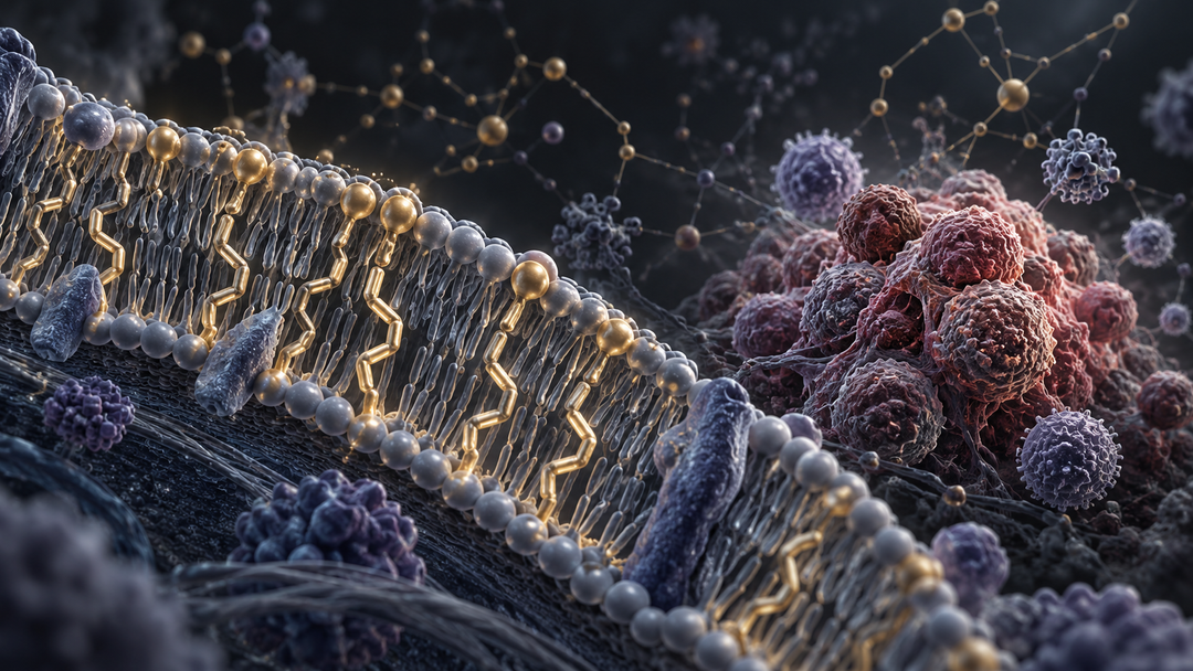 Original medical illustration for: Omega-3 Fatty Acids and Cancer: A 25-Year Map of the Research Landscape (2000–2025)