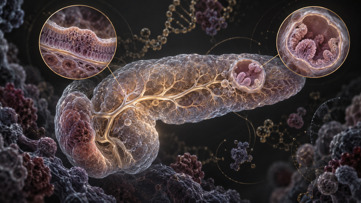 Original medical illustration for: Pancreatic Cancer Precursors: How Early Lesions Start, Progress, and Could Be Intercepted Before Cancer Develops