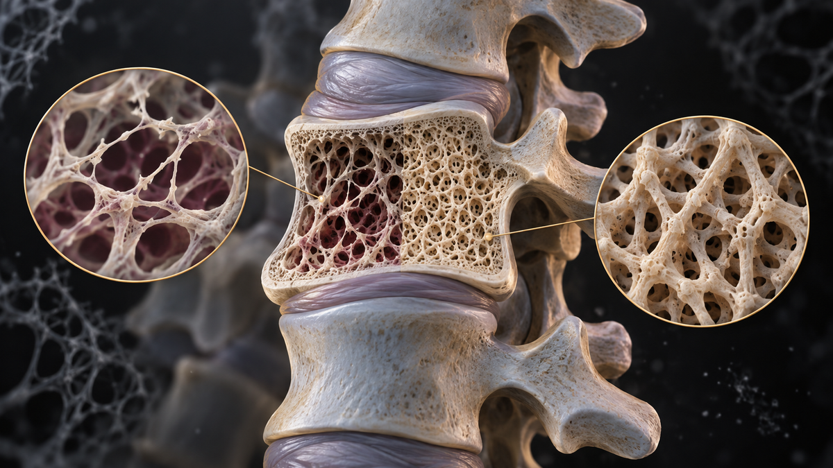Original medical illustration for: Postmenopausal Osteoporosis: A Complete Patient Guide