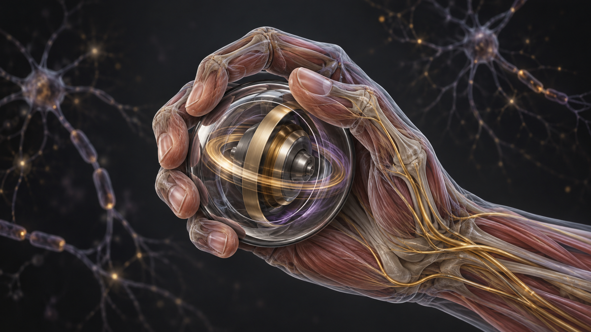 Original medical illustration for: Powerball® Gyroscope Training for Hand Function in Multiple Sclerosis: What a Randomized Clinical Trial Found