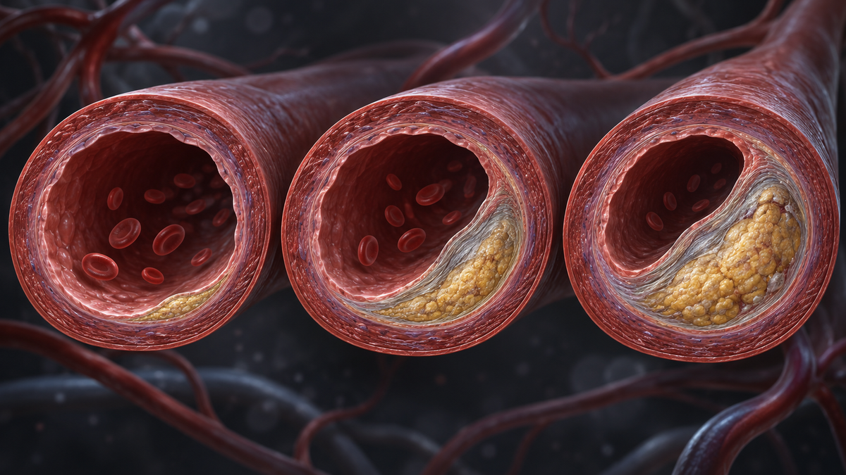 Original medical illustration for: Silent Atherosclerosis: New Research Shows Hidden Artery Plaque Is Common, Starts Young, and Grows Steadily With Age