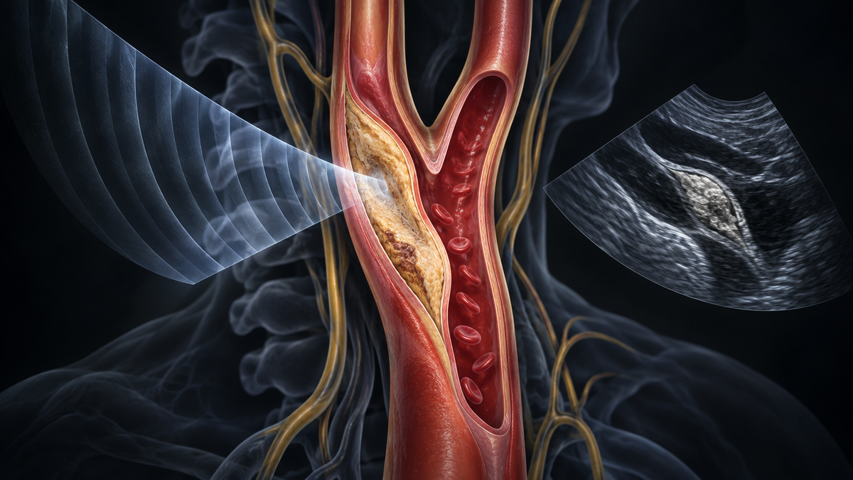 Original medical illustration for: Ultrasound: A Key Tool for Preventing Strokes and Heart Attacks