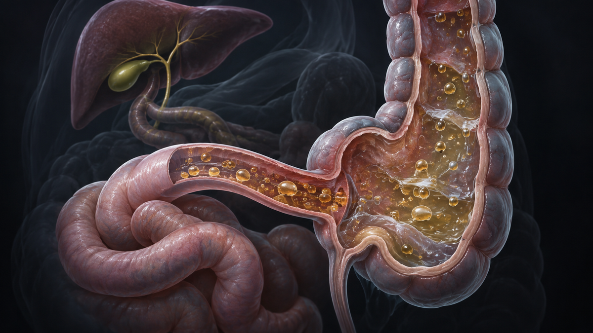 Original medical illustration for: Understanding Bile Acid Malabsorption: A Complete Guide to Causes, Diagnosis, and Treatment of Bile Acid–Related Chronic Diarrhea