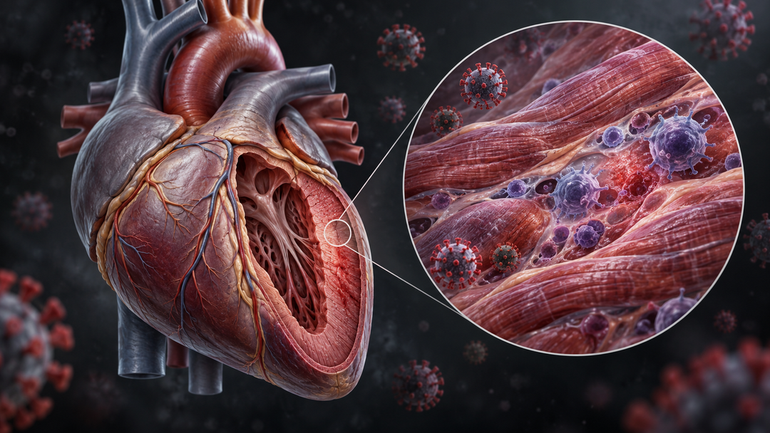 Original medical illustration for: Understanding COVID-19-Related Heart Muscle Inflammation: What Patients Need to Know