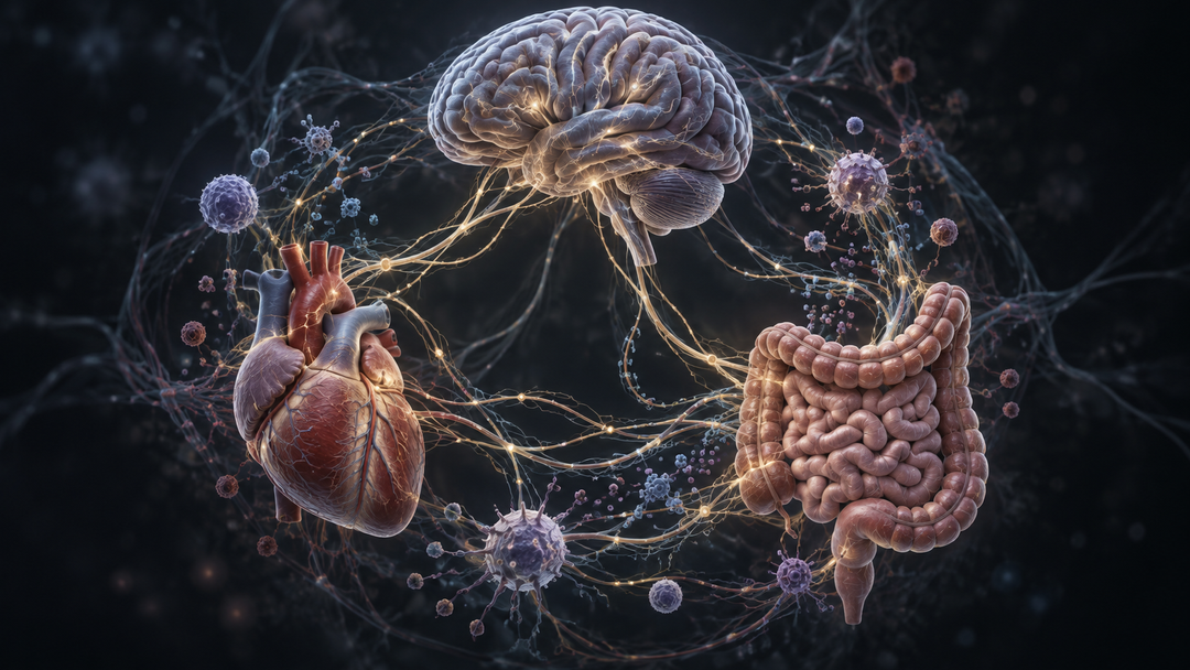 Original medical illustration for: Understanding the Mind-Body Connection: Why Complex Illnesses Are Too Often Dismissed as "All in Your Head"