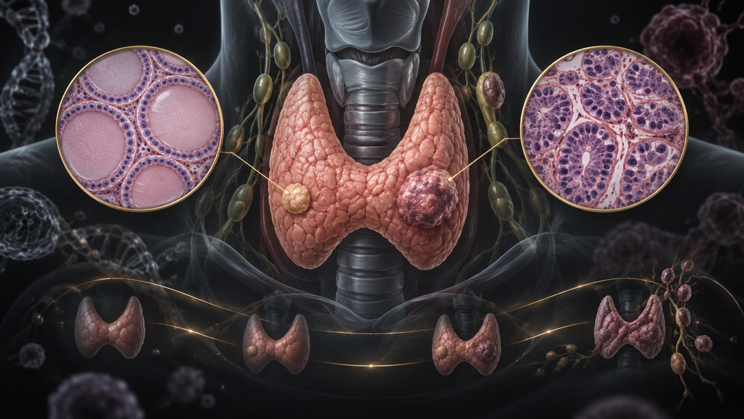Original medical illustration for: Understanding Thyroid Cancer Prognosis: Key Factors Doctors Use to Predict Outcomes in Papillary and Follicular Thyroid Carcinoma