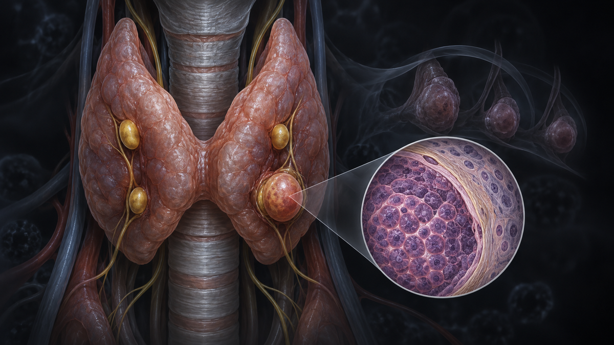 Original medical illustration for: When a Parathyroid Tumor Returns After 11 Years: The Diagnostic Challenge Between Atypical Adenoma and Carcinoma