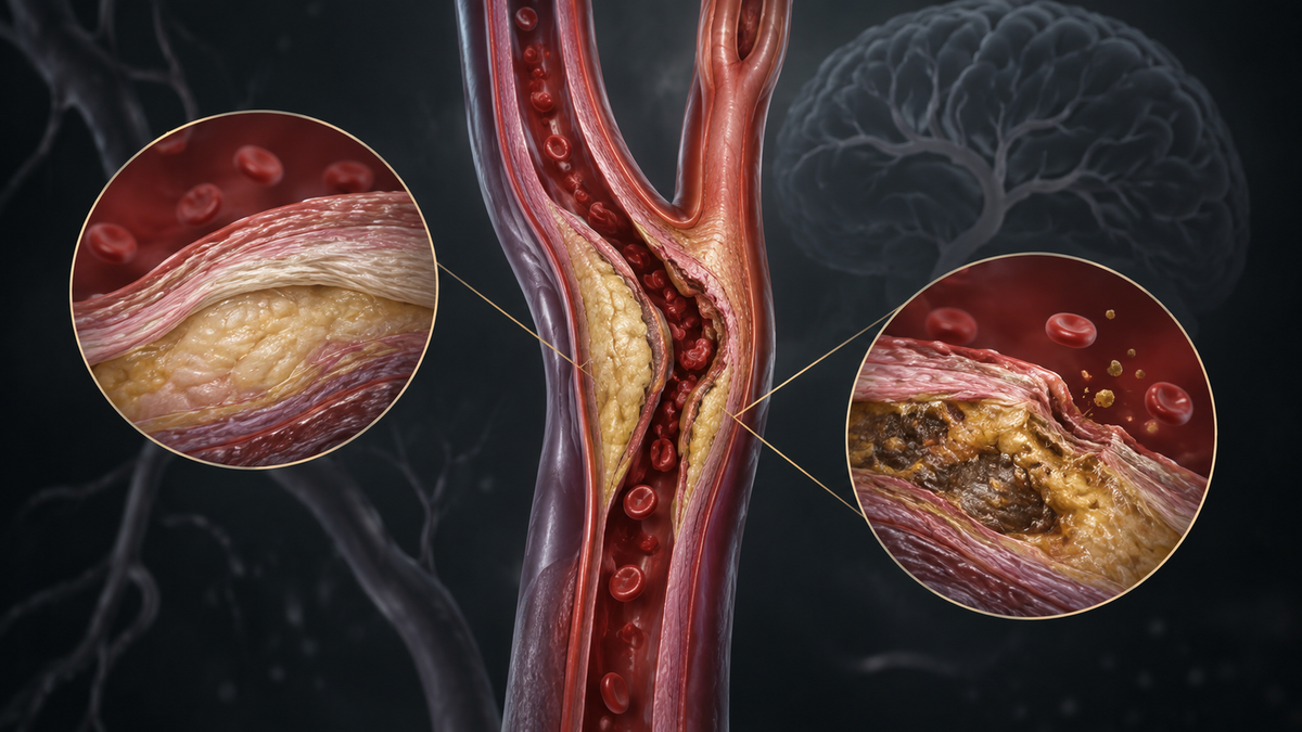 Original medical illustration for: Who Really Needs Carotid Artery Surgery or Stenting? A Guide to Identifying High-Risk Patients with Asymptomatic Carotid Stenosis